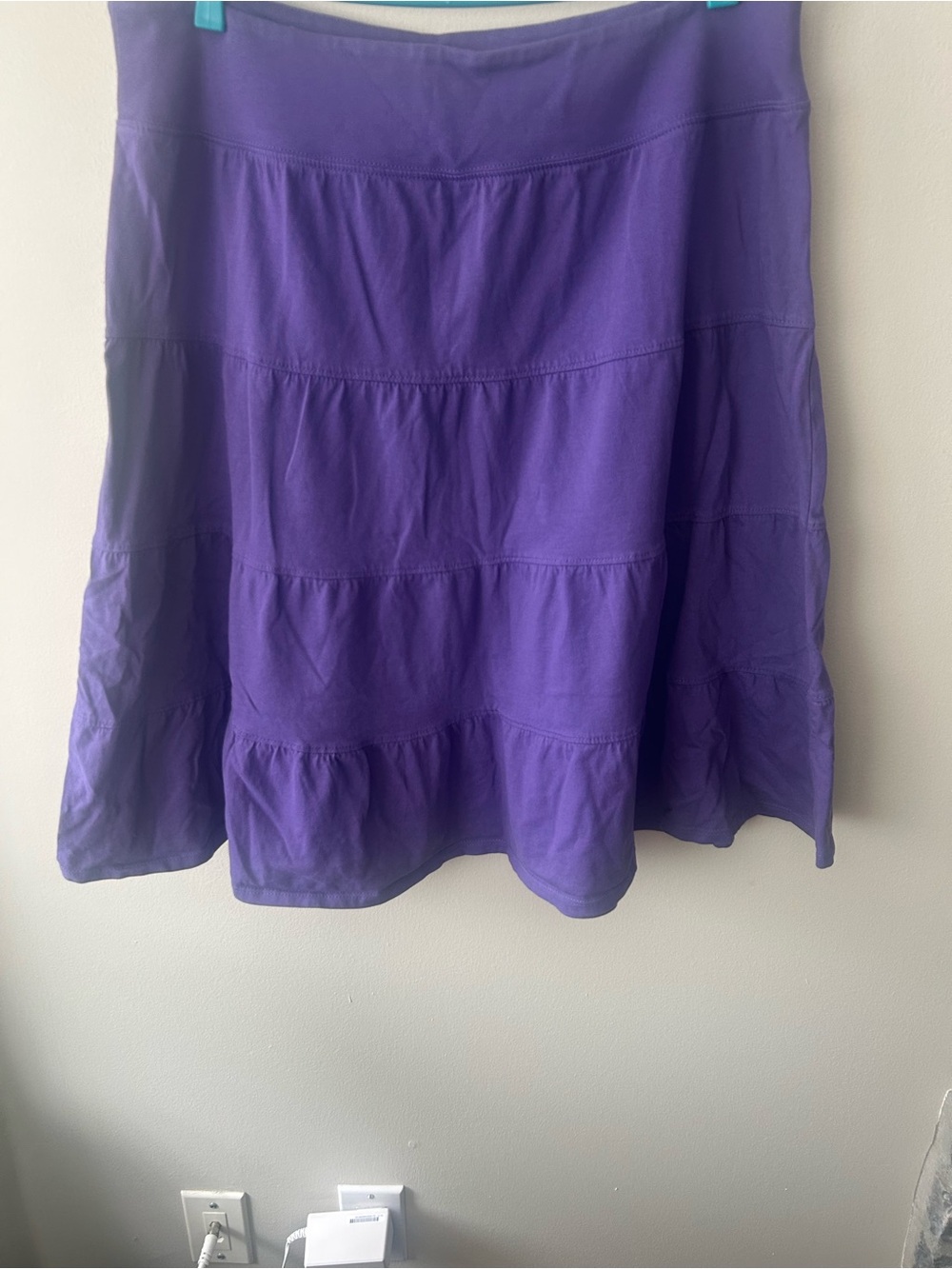 Coldwater Creek Purple Tiered Skater Skirt